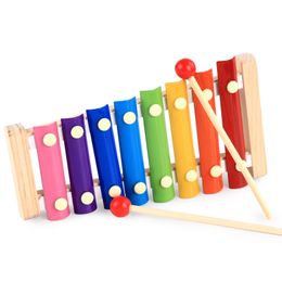 Houten hand kloppende piano speelgoed kinderen muziekinstrumenten Kid Xylofoon Ontwikkeling Wooden speelgoed Kinderen Feestelijke verjaardagscadeaus Leer Opleiding Toys