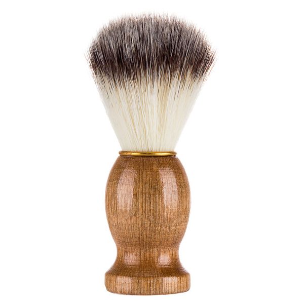 Cepillos faciales de nailon con mango de madera, cepillo de limpieza de barba Facial para hombres, herramientas de limpieza de belleza para el hogar, 11CM