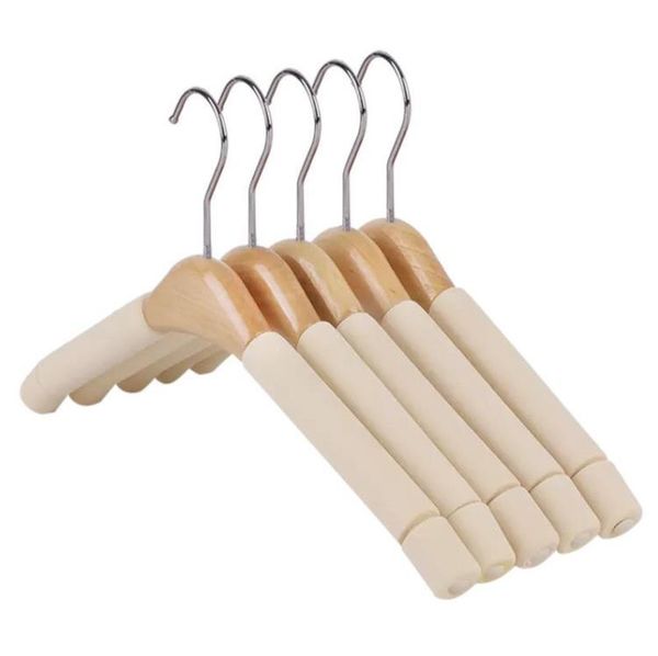 Percha de madera para ropa Esponja antideslizante Acolchado-Perchas de tela-para abrigos Camisas Soportes para estantes de tela SN573