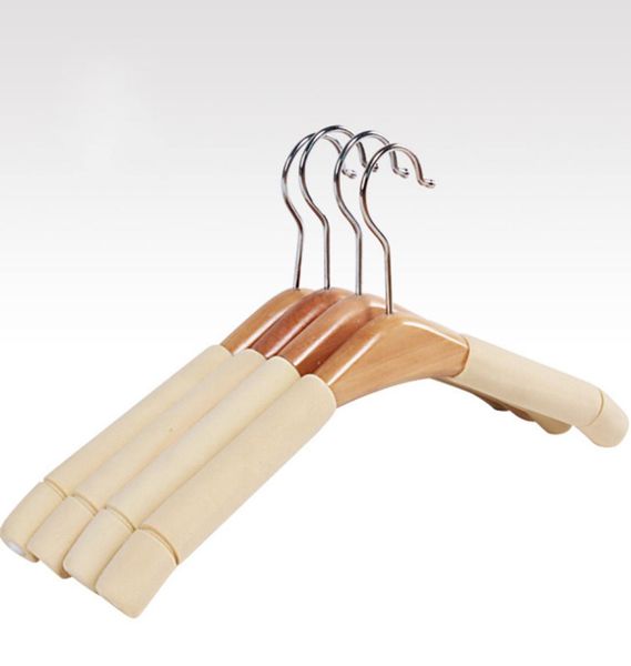 Percha de madera para ropa, perchas de tela acolchadas con esponja antideslizante para abrigos, camisas, soportes para estantes de tela 8395436