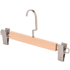 Houten Hangers met Clips Broek Klem Hanger voor Broek en Rok Volwassenen Kinderen Rack Anti-slippen SN4411