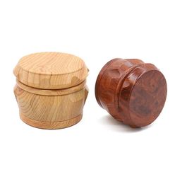 Herbe en bois Grinder 25quot les lames coupées de diamant larges Herbes gringers Rhum Forme 4 couches en alliage zinc Tobacco Crusher Metal Grinders2108265