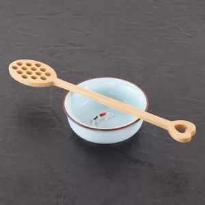 Houten Honing Koffielepel Lange Mengen Bee Gereedschap Stirrer Muddler Roeren Stok Dipper Houtsnijwerk Lepels Groothandel