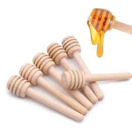 Houten Honey Stick Dippers Honing Roer Rod Honey Dipper 8 cm Keukengereedschap Gratis verzending LX3360