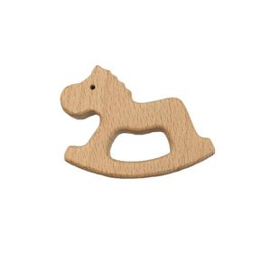 Houten paardentanden Nature Baby Teith Toy Organic Ecofriendly Wood Theitting Holder Nursing Baby Theether Diy Accessories256A2168787
