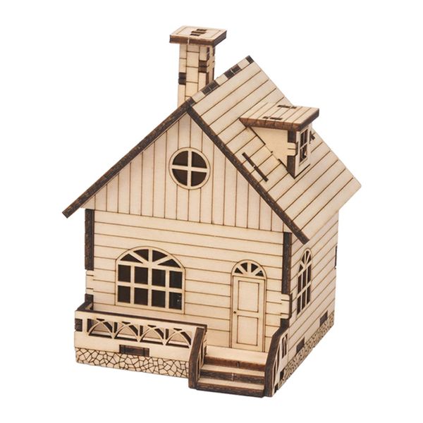 Foto rompecabezas juguetes forma de casa de madera caja de ocho tonos montaje creativo mano-sacudida caja de música para enviar manualidades de regalo para niños