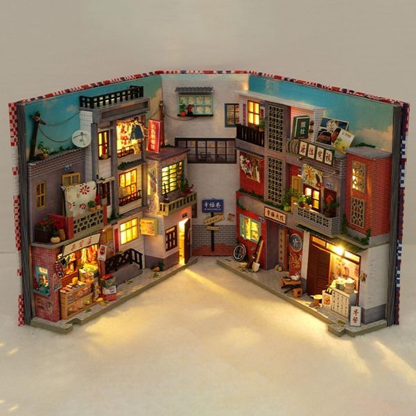 Toy de cabaña de madera Toy Diy Doll House Modelo de miniatura Figuras de bricolaje