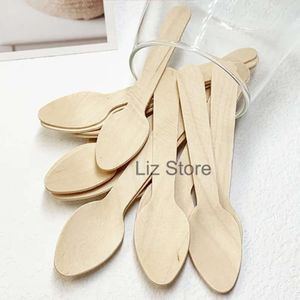 Houten ijs lepel wegwerp mini houten koffie lepels westerse dessert schep bruiloft feestgerei keuken accessoires th0957 s