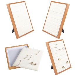 Boards de bijoux en bois pour boucles d'oreilles pendentifs bracelets organisateur bijoux plateau anneau de bijoux décoratif porte-exposition.