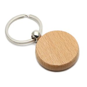 Porte-clés en bois Cercle Porte-clés vierges Nom Porte-clés personnalisé