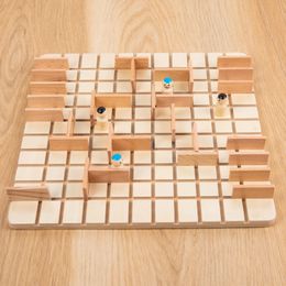 Houten kinderen dubbel logisch denken desktop game multi-person intelligence hersenspeelgoed houten schaakspel