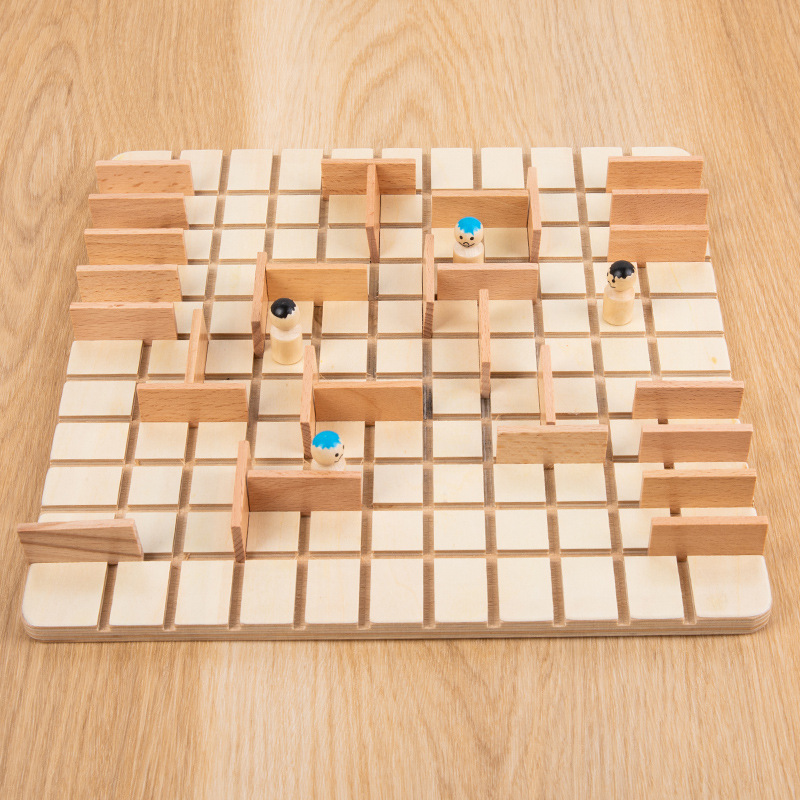 Träbarn Dubbel logiskt tänkande Desktop Game Multi-Person Intelligence Brain Toy Wood Chess Game