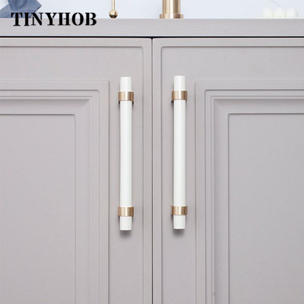 Bouton en bois et manipulation blanche / rose / gris / bleu Poigrés Metal Nordic Drawer Put Trayer Porte de porte
