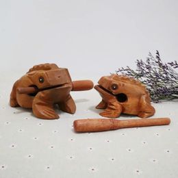 En bois chanceux grenouille jouet animal argent grenouille claqueers enfants instrument de musique percussion toy cadeau enfants toys cadeau