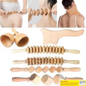 Outils de Massage de thérapie de bois de Drainage lymphatique en bois maderoterapia Colombiana rouleau Anti Cellulite