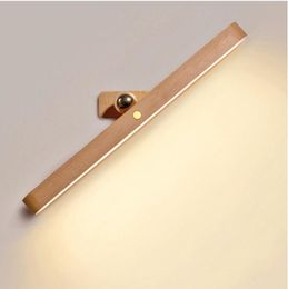 Miroir de maquillage en bois lumière de remplissage USB aspiration magnétique intérieur led veilleuse longue bande sans fil applique murale éclairage d'ordinateur