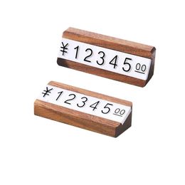 Houten Mini Cubes Display Sieraden Prijskaartje Nummer In Dollar Rmb Yuan Valuta Blok Stok Wit Zwart Letter251s