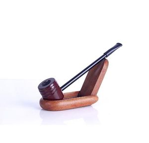 Mini martillo de tubería de madera - pipa tallada tallada de caoba heterosexualidad de cigarrillo de filtro de hombres rectos de caoba