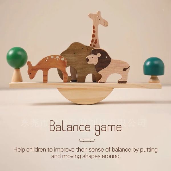 Blocs d'équilibre animaux Montessori en bois, jouet pour enfants, planche de dinosaure, apprentissage éducatif précoce, jeux d'empilage 240110