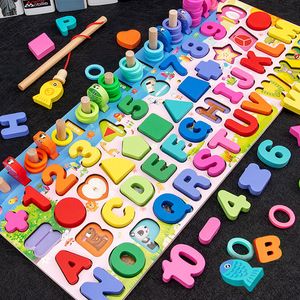 Houten Montessori Educatief Kinderen Vroege Leren Baby Vorm Kleur Number Play Board Toy voor 3-jarige Kids Gift