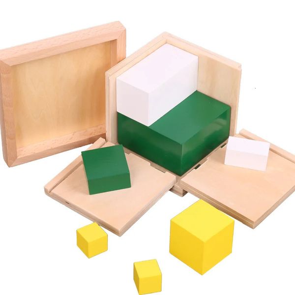 Poste de matériaux en bois montessori de 2 boîtes de cube