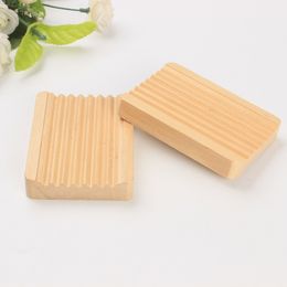 Plats de savon en bois naturel en bois Natural Bambou Pouteau de rangement Boîte de plaque de rangement
