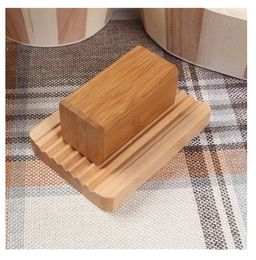 Porte-savon en bois de bambou naturel, porte-plateau de rangement, boîtes à assiettes, conteneur Portable de salle de bains, boîtes de rangement de porte-savon