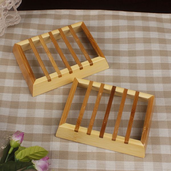 Bandeja para platos de jabón de madera Natural de bambú, soporte para accesorios de baño, bandeja organizadora de almacenamiento para el hogar, organizador de cocina