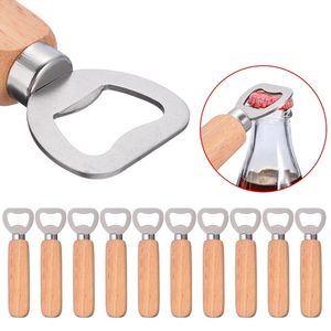 houten opener barman fles openers rubber hout handheld wijn bier soda glazen cap flesopener voor thuis keuken bar wll489