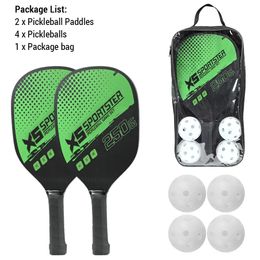 Pagaies de pickleball en bois ensemble de 2 avec 4 balles sac à paquet de punaises de pickleball sports extérieurs 240506