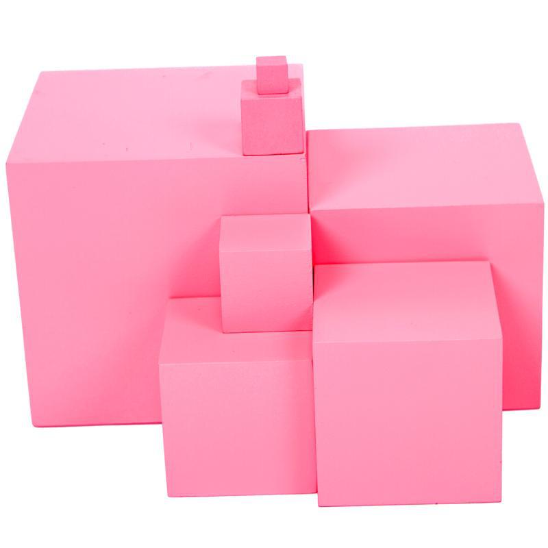 Деревянная розовая башня сенсорная игрушка Монтессори дошкольное обучение
