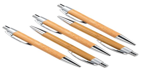 Compagnie de produits en bois Eco Promo Marketing Engrave Logo Click Natural Bamboo Ball Pen Ballpoint Point Stationery 7350180