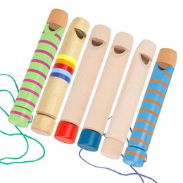 Houten trekken houten fluit kinder vroege educatie muziekinstrument speelgoed trekken fluitje spraakveranderende houten fluit
