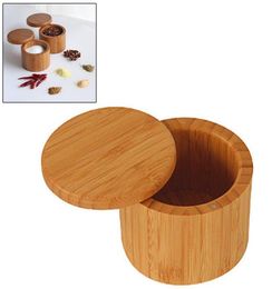 Pot d'assaisonnement en bois Pot en bambou Spice Shaker Salt Salt Pepre Herbes Bouteille de rangement Pot d'épices pour cuisine1903056