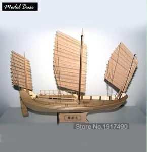 Houten scheepsmodellen Kits Boten Scheepsmodel Kit Zeilboot Educatief speelgoed Model Kit Houten schaal 1148 Chinese antieke zeilboot Y1905307101728