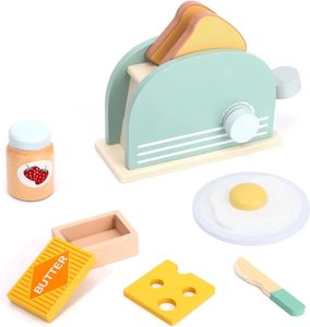 Ensemble de jouets de cuisine de Simulation en bois, faire semblant de cuisiner, maison de jeu, Machine à pain pour éducation précoce, cadeaux de noël pour enfants, 240104