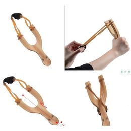 Bois Sinabag Caoutchouc Slingshot Intéressant Amusant Traditionnel Enfants Extérieur Catapult Matériel Chasse Props Jouets String Top JllWon Tqtlt