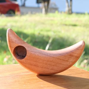 Pipe à fumée en bois 3,15 pouces en forme de lune faite à la main avec des pipes à fumer mentales