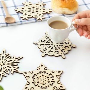 Houten Sneeuwvlok Theebladen Mok Coasters Houder Chique Dranken Koffie Teas Cup Mat Decor Mats Rh5715