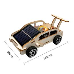 Énergie solaire en bois Modèle de voiture de course Kid