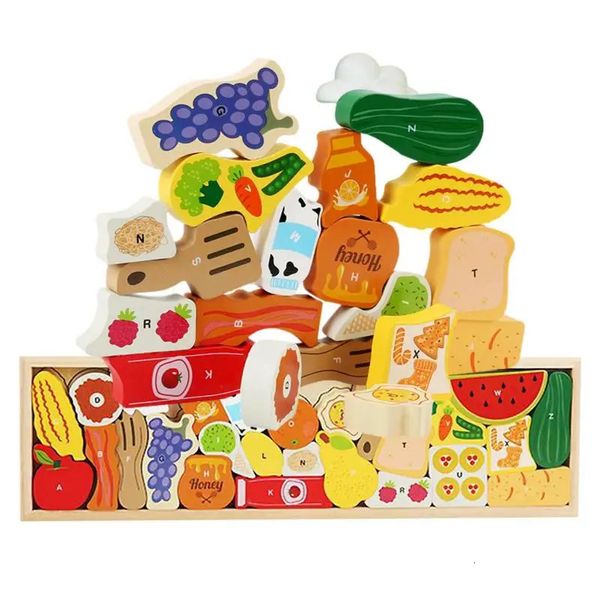 Jouets empilés en bois montessori classification de puzzle des enfants