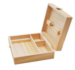 Boîtes de rangement en bois ensemble d'outils de fumée plateau à cigarettes boîte de rangement de tabac et d'herbes en bois naturel fait à la main pour fumer la pipe KKB70967214952