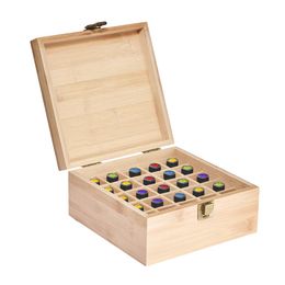 Boîte de rangement en bois 1pc Carry Organisateur Bouteilles d'huile essentielles Aromatherapy Container Boîte de rangement