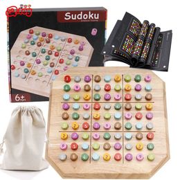 Jeu de Puzzle Sudoku en bois Montessori, jouets éducatifs d'intelligence mathématique pour enfants, jeu de table de pensée logique, cadeau d'éveil pour enfants