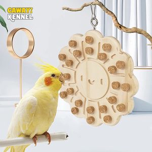 Houten zonvormige papegaai kauwspeelgoed educatieve benodigdheden voor kleine huisdierenvogels hamster kooi speelgoed hangen 240515