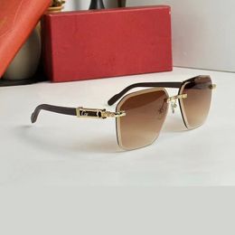 Lunettes de soleil en bois surdimensionnées pour hommes, Vintage de styliste, nouveau produit tendance, luxe Carter, lunettes de conduite