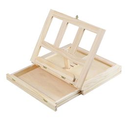 Chevalets de table en bois pour peinture artiste boîte à tiroir pliante accessoires d'ordinateur portable de bureau valise chevalet de peinture fournitures d'art 240318