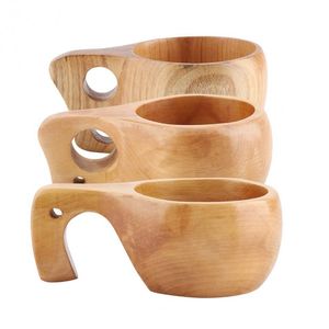 Houten thee koffiekop draagbare openlucht natuurlijke hout dranken koppen drinken theemelk water mok met handvat home decor