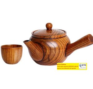 Houten Theepot Japanse Stijl Theepot Vintage Kung Fu Set Lange Steel Theepotten Met Zeef Thee Tool