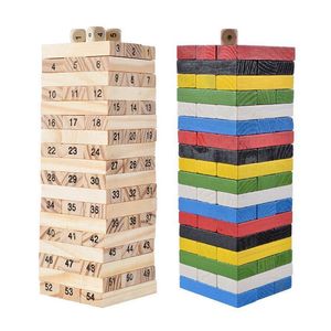 Bloque de juguetes de madera Juego de escritorio de escritorio de rompecabezas de educación temprana 54pcs